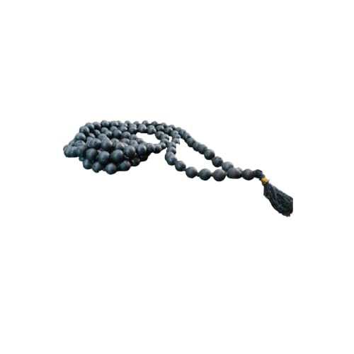 DevotionalClub® Black Hakik Mala – 108+1 Original Agate Beads for Meditation, Healing & Energy Protection