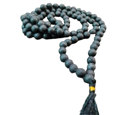 DevotionalClub® Black Hakik Mala – 108+1 Original Agate Beads for Meditation, Healing & Energy Protection
