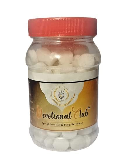 DevotionalClub® Pure Premium Camphor Tablets Jar (100gm) – No Residue | For Pooja, Meditation & Positive Energy
