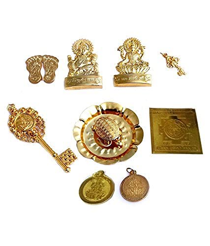 DevotionalClub® Sri Dhan Laxmi–Kuber Bhandari Brass Yantra for Wealth, Prosperity & Pooja | Ideal Diwali Gift