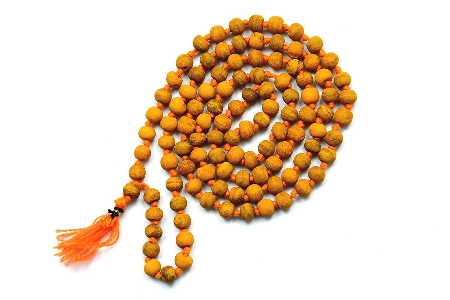DevotionalClub® Haldi Mala – 108+1 Large Beads for Japa, Puja & Meditation