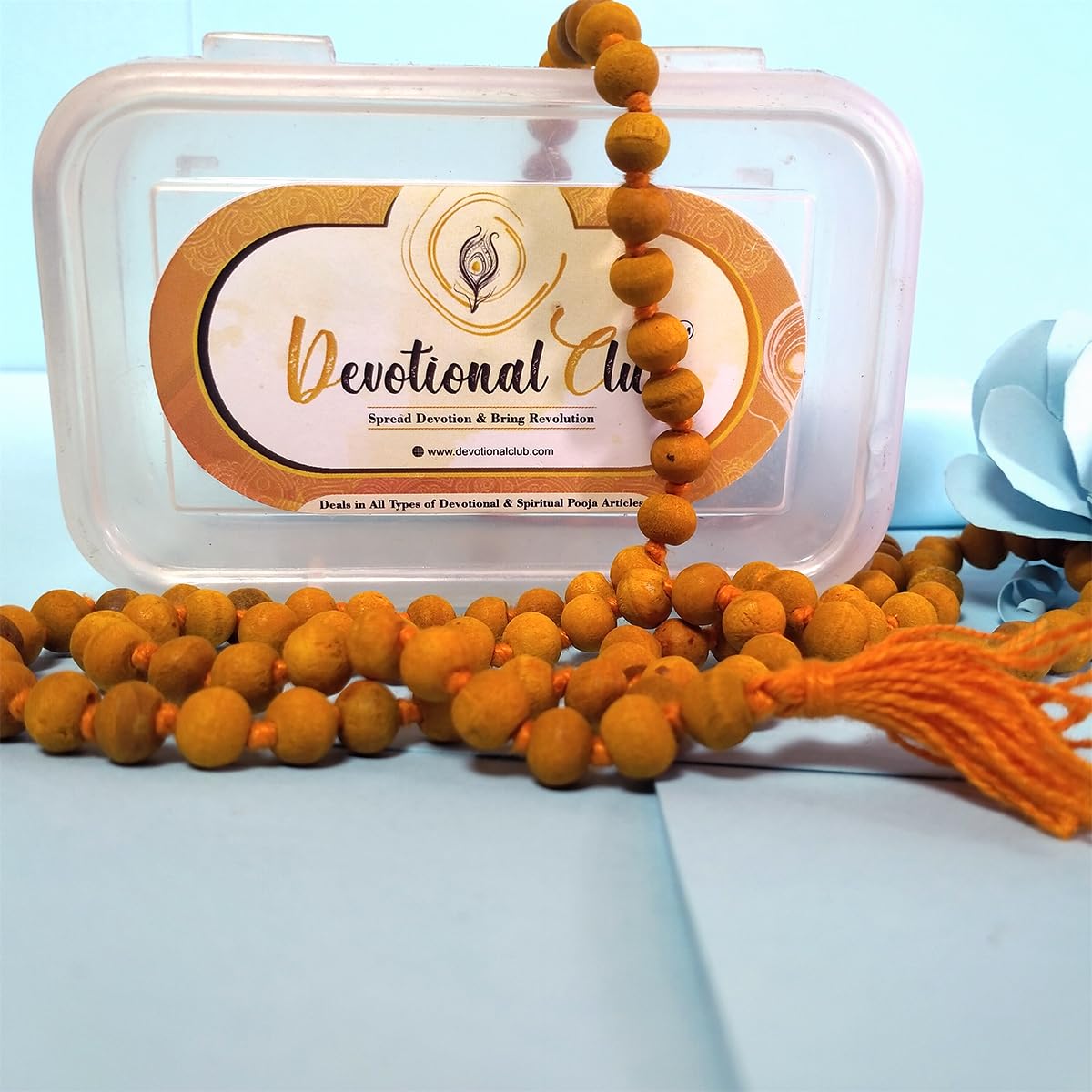 DevotionalClub® Haldi Mala – 108+1 Large Beads for Japa, Puja & Meditation