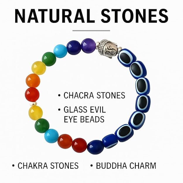 DevotionalClub® Crystal Evil Eye Nazariya Bracelet – 8mm Beads for Men & Women | Protective Bracelet