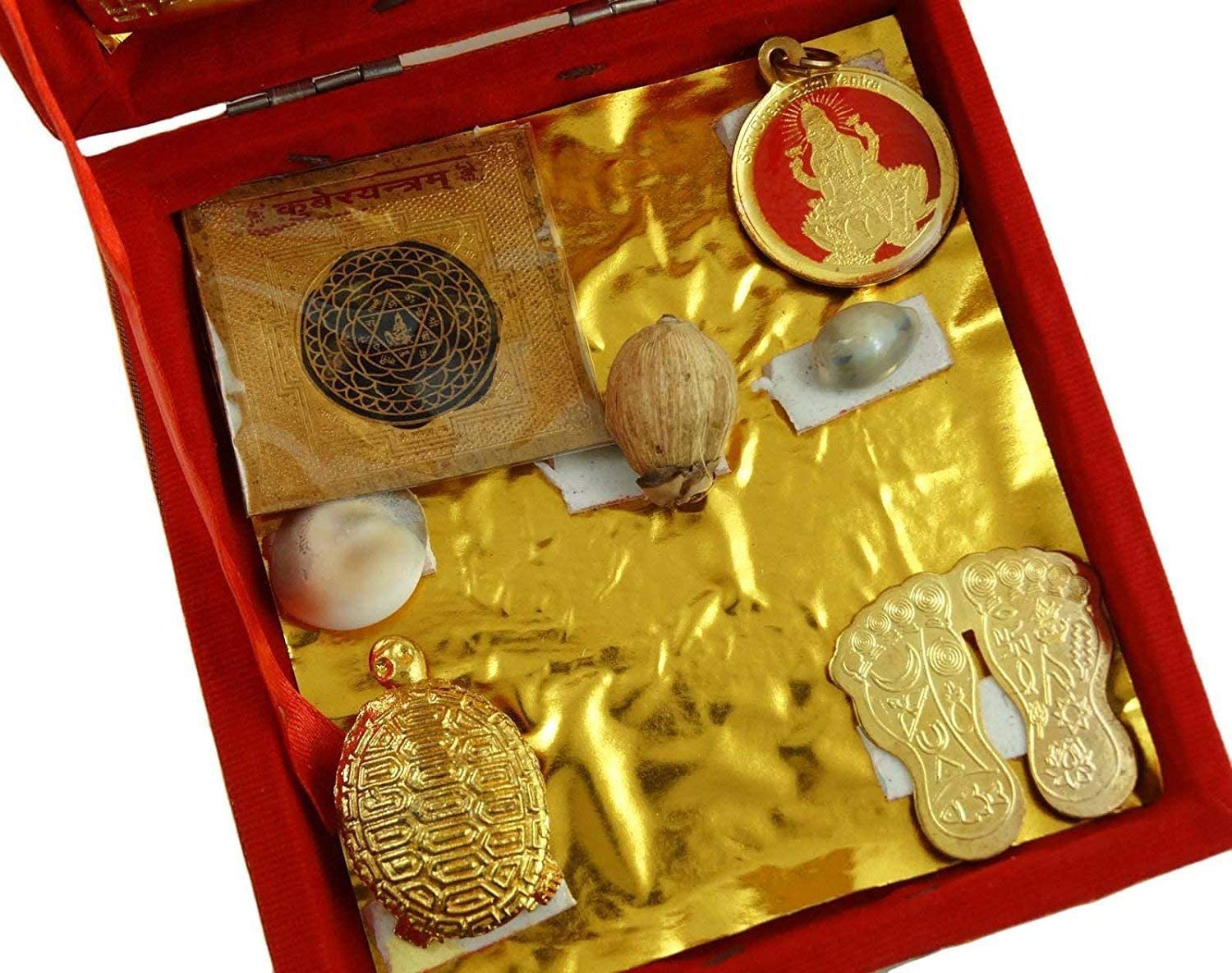 DevotionalClub® Sri Dhan Laxmi–Kuber Bhandari Brass Yantra for Wealth, Prosperity & Pooja | Ideal Diwali Gift