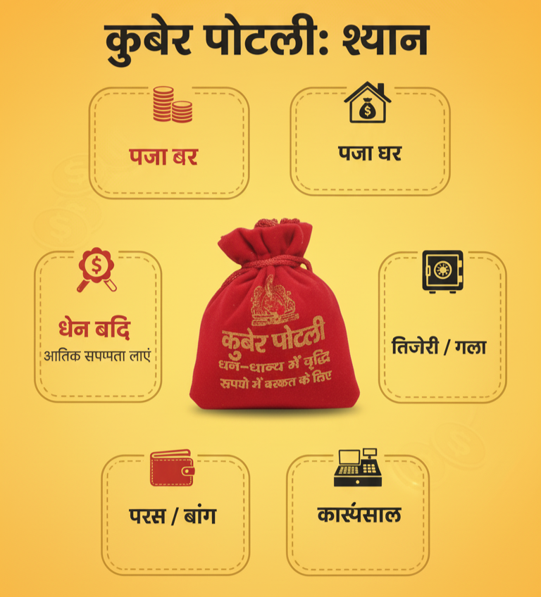 DevotionalClub® Kuber Pottli – Traditional Wealth & Prosperity Charm for Kuber Pujan